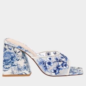 Brand New Betsey Johnson Blue Floral Heels